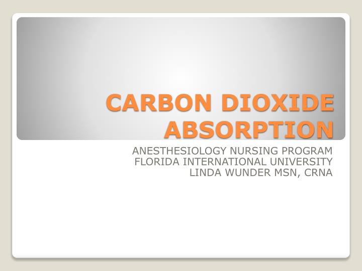 carbon dioxide absorption n.
