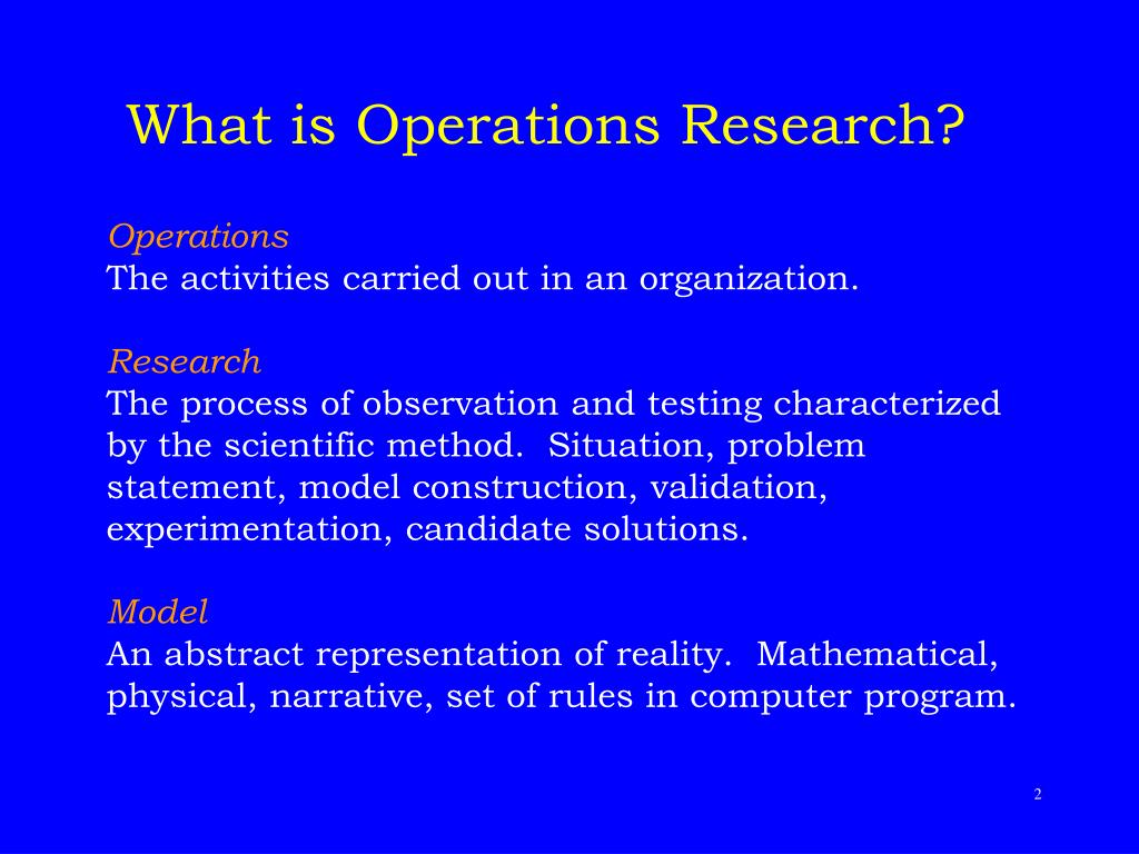 operations research definition computer science