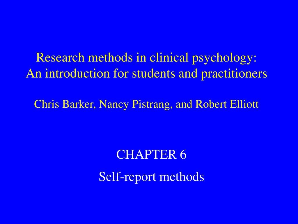 research methods for clinical psychology