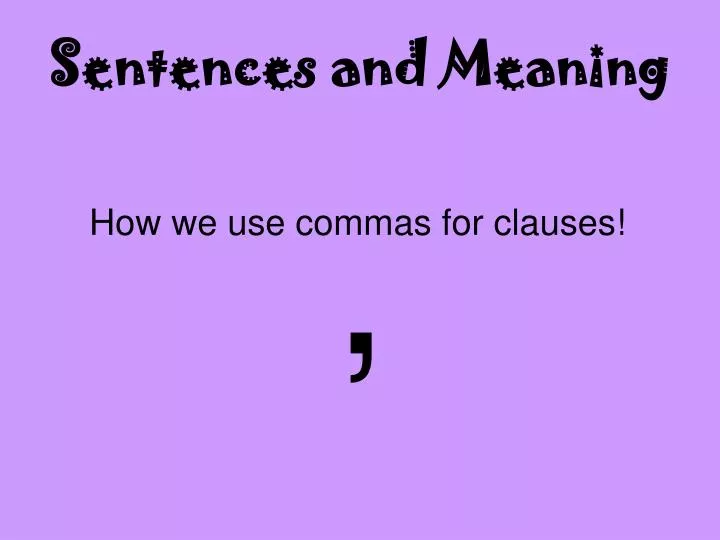 sentences and meaning n.