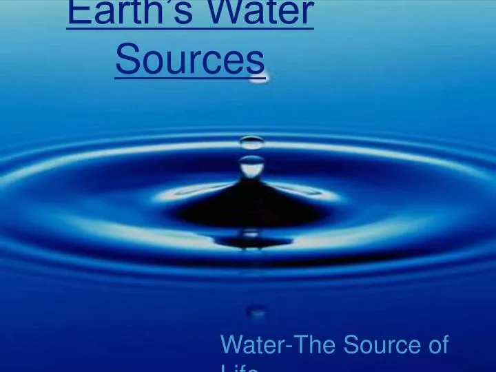 earth s water sources n.