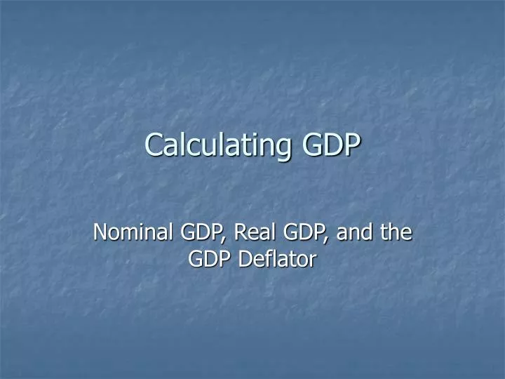 calculating gdp n.