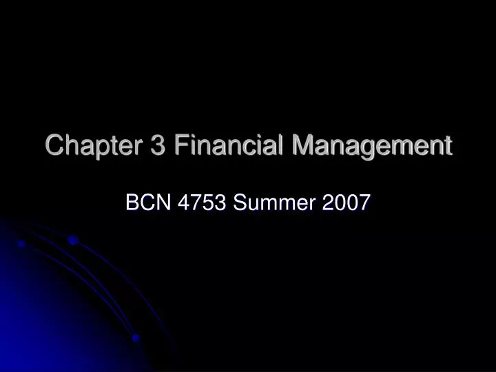 chapter 3 financial management n.