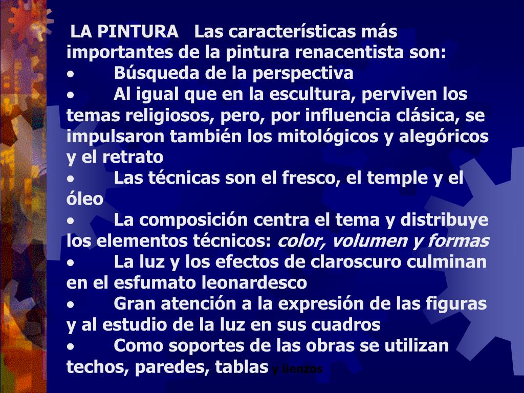 PPT - CARACTERISTICAS DEL ARTE EN EL RENACIMIENTO PowerPoint Presentation -  ID:207699