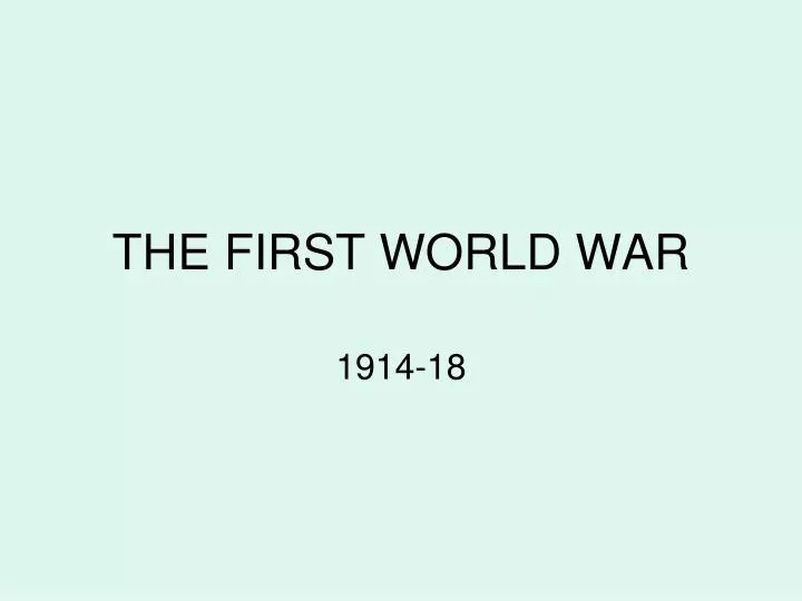 the first world war n.