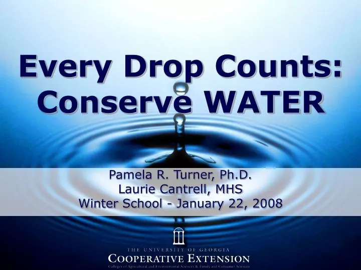 every drop counts conserve water n.