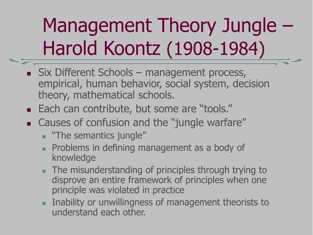 management theory jungle by harold koontz 1961