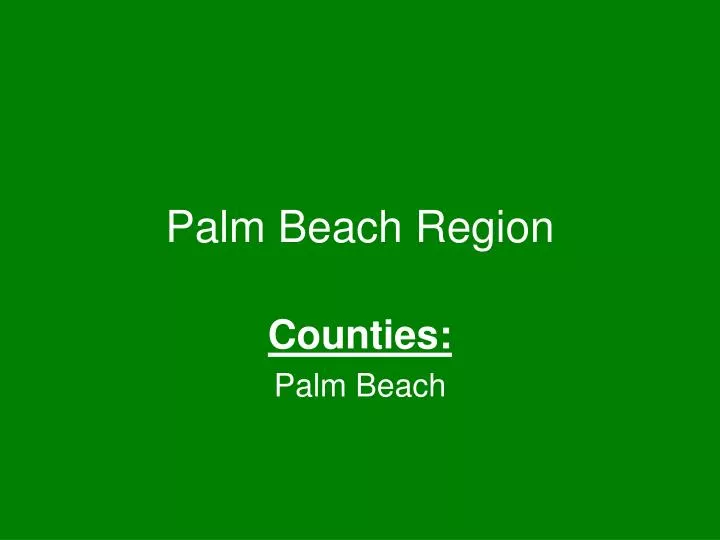 palm beach region n.