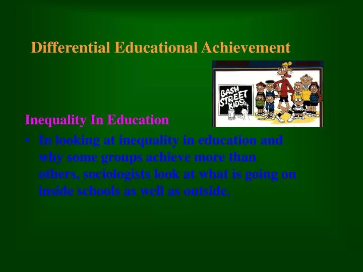 differential educational achievement n.