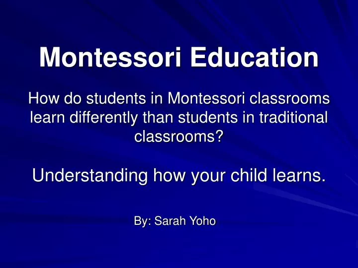 montessori education n.