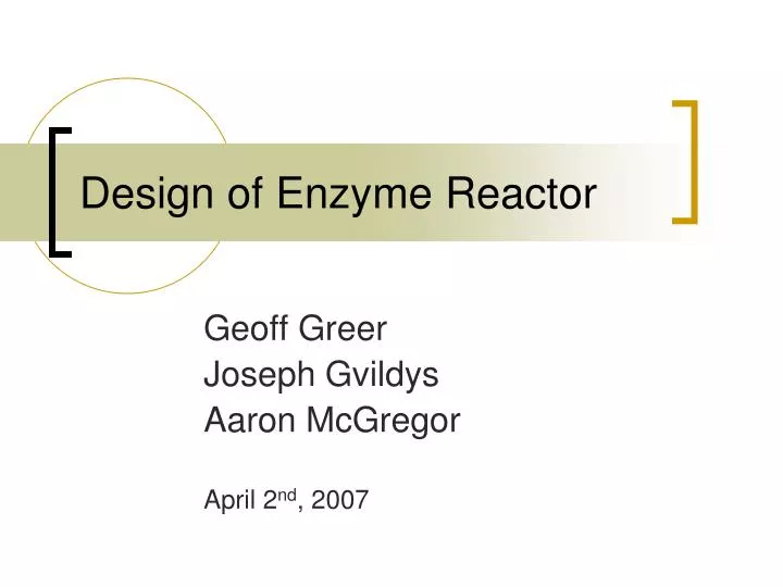 design of enzyme reactor n.