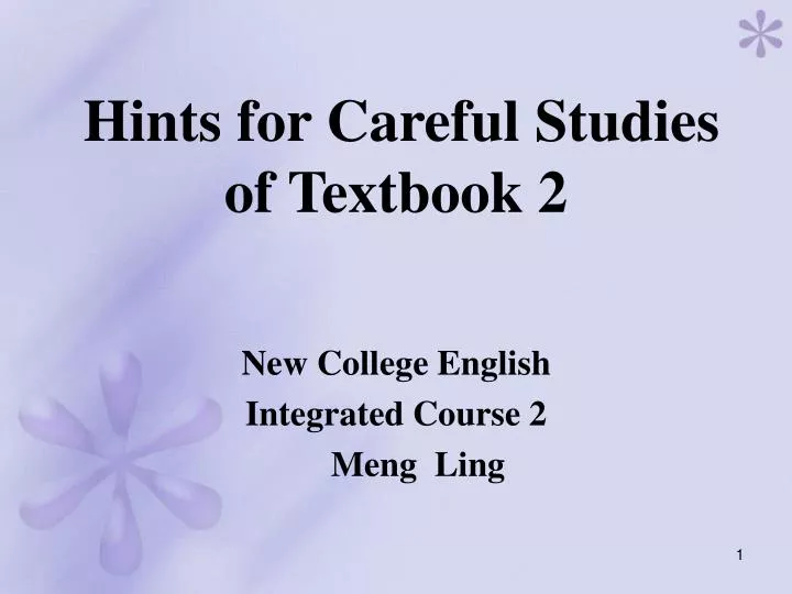 hints for careful studies of textbook 2 n.