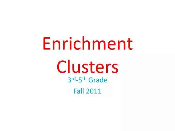 enrichment clusters n.