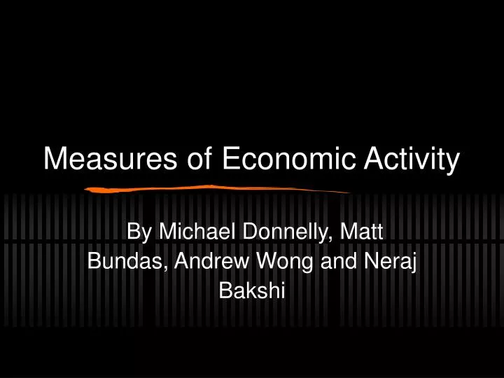 measures of economic activity n.