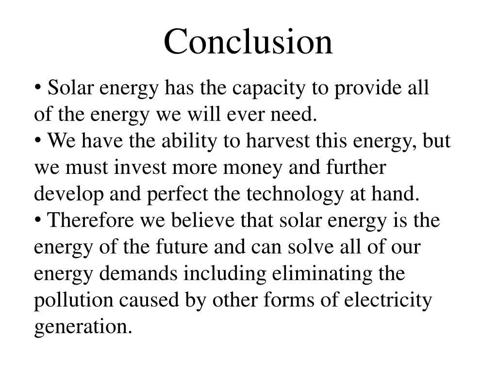 conclusion about solar energy essay