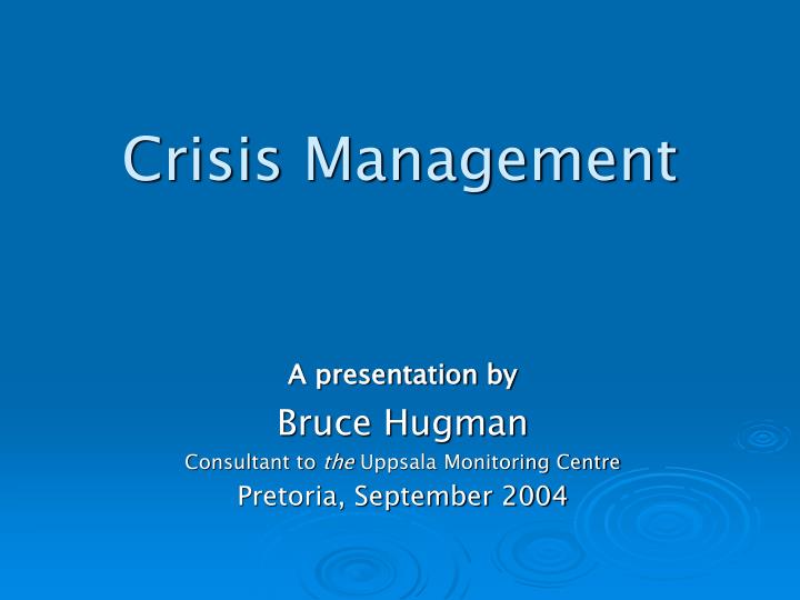 crisis management n.