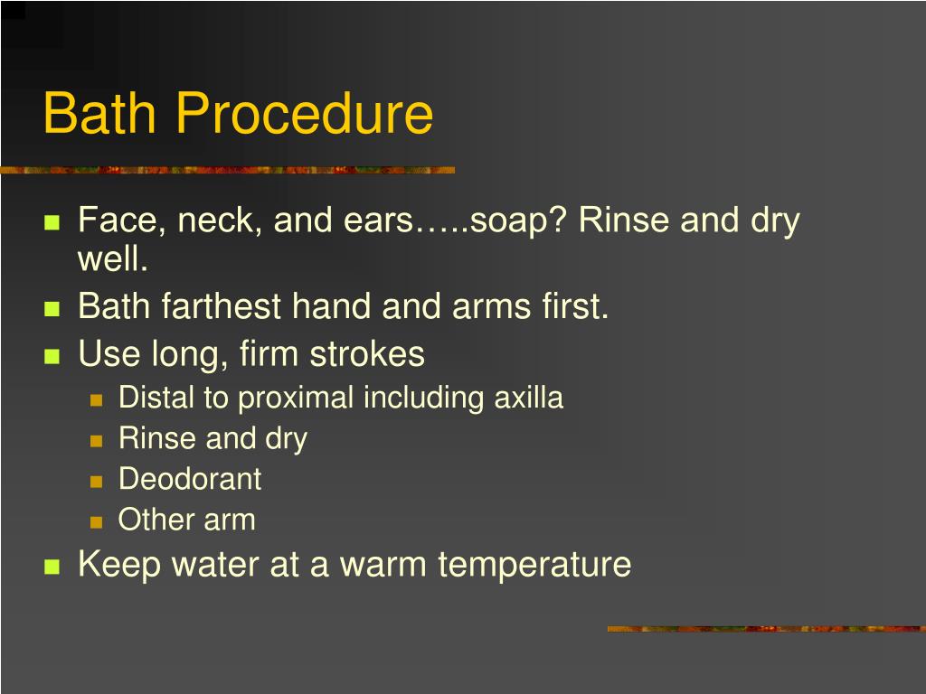 Sponge discount bath procedure