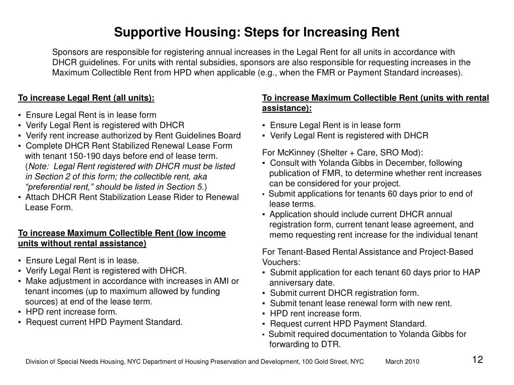 PPT HPD Supportive Housing Loan Program A Guide to Tenant