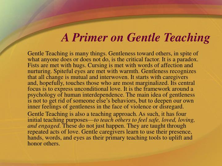 a primer on gentle teaching n.
