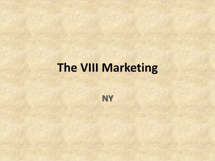 the viii marketing n.