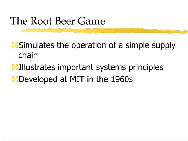 the root beer game n.