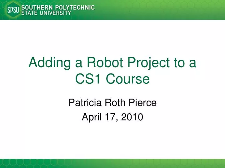 adding a robot project to a cs1 course n.