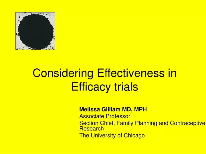 considering effectiveness in efficacy trials n.