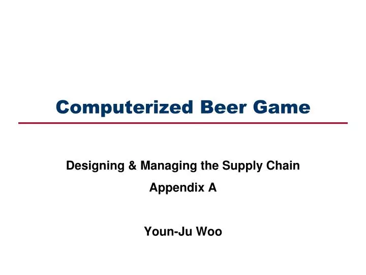 computerized beer game n.