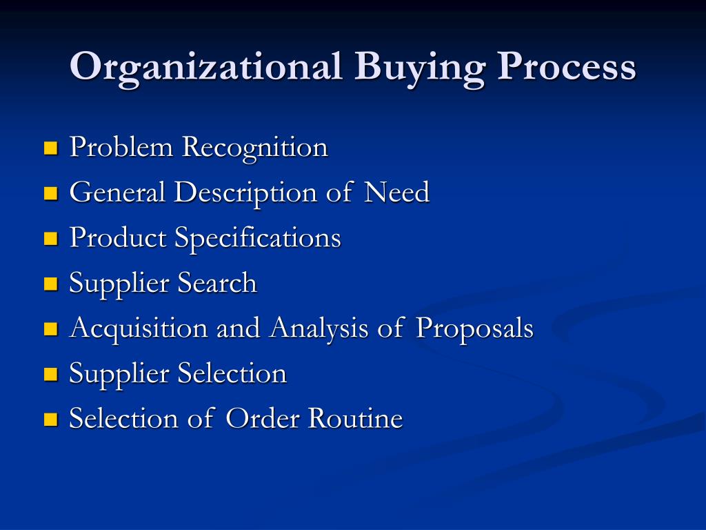organizational buying process essay
