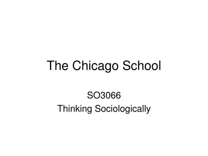 the chicago school n.