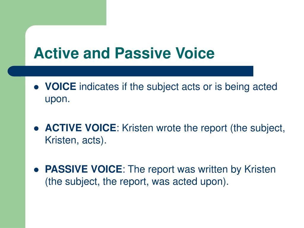 passive and active voice