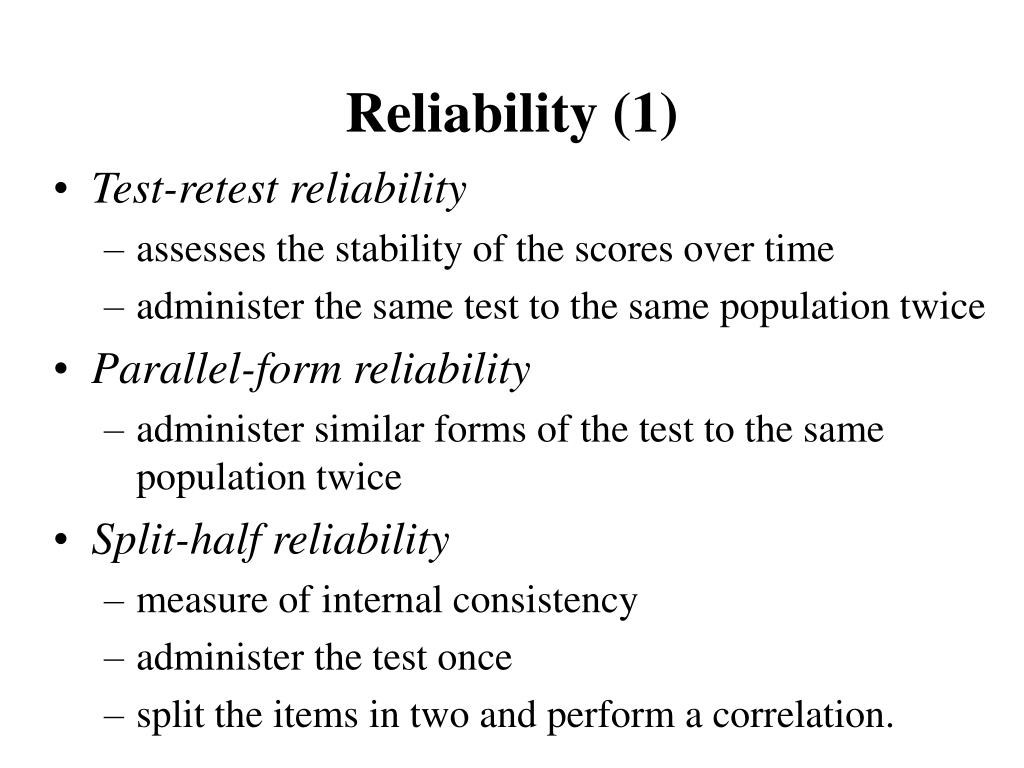 reliability personality tests reliability personality tests