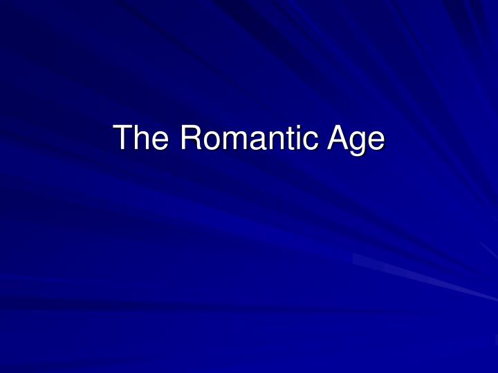 the romantic age n.