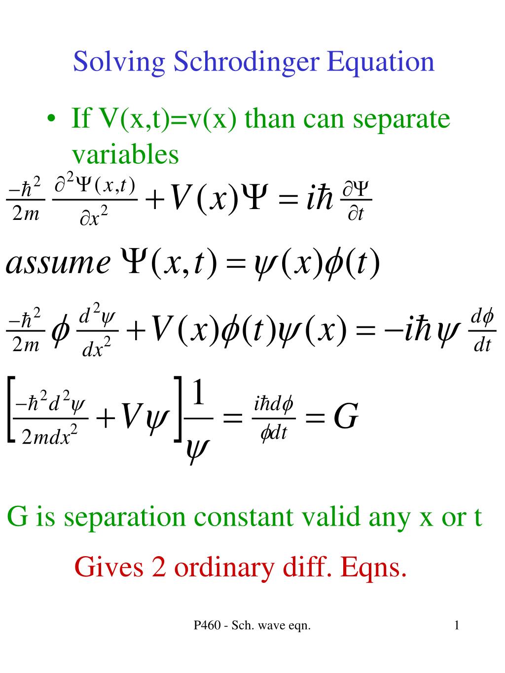 PPT - Solving Schrodinger Equation PowerPoint Presentation, free download - ID:212878