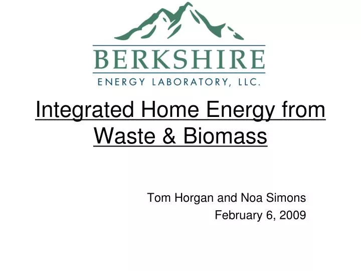 integrated home energy from waste biomass n.