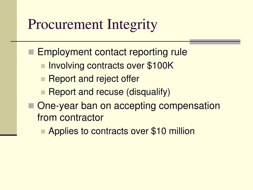procurement integrity act