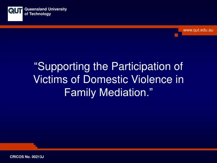 supporting the participation of victims of domestic violence in family mediation n.