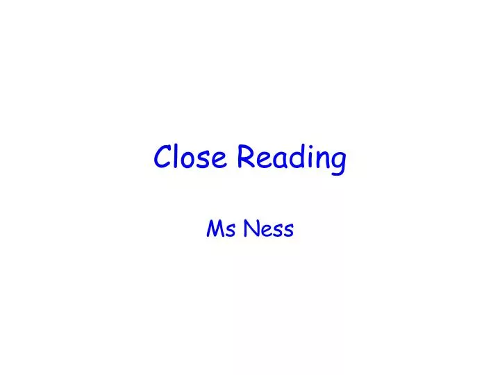 close reading n.