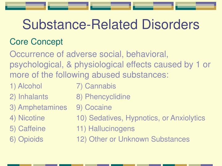 substance related disorders n.