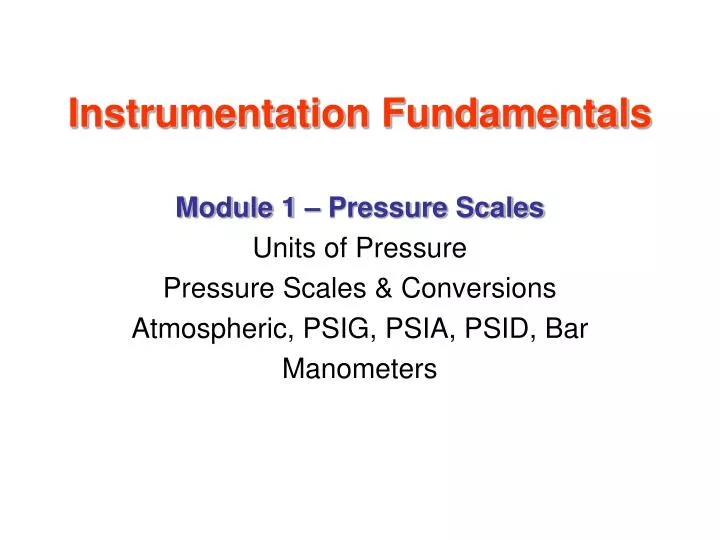 instrumentation fundamentals n.