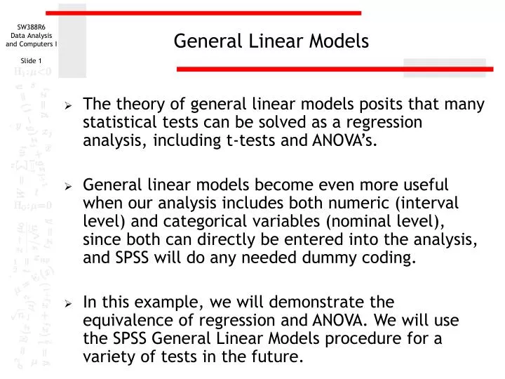 general linear models n.