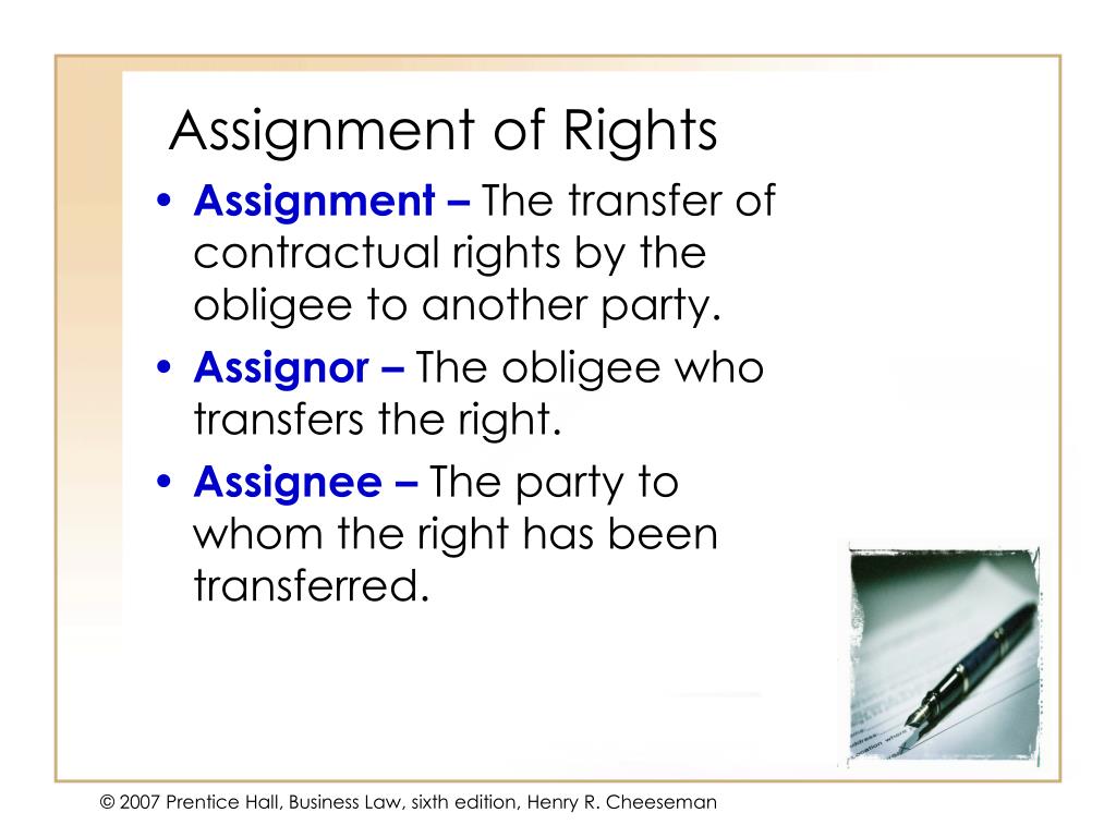 assignment of third party rights