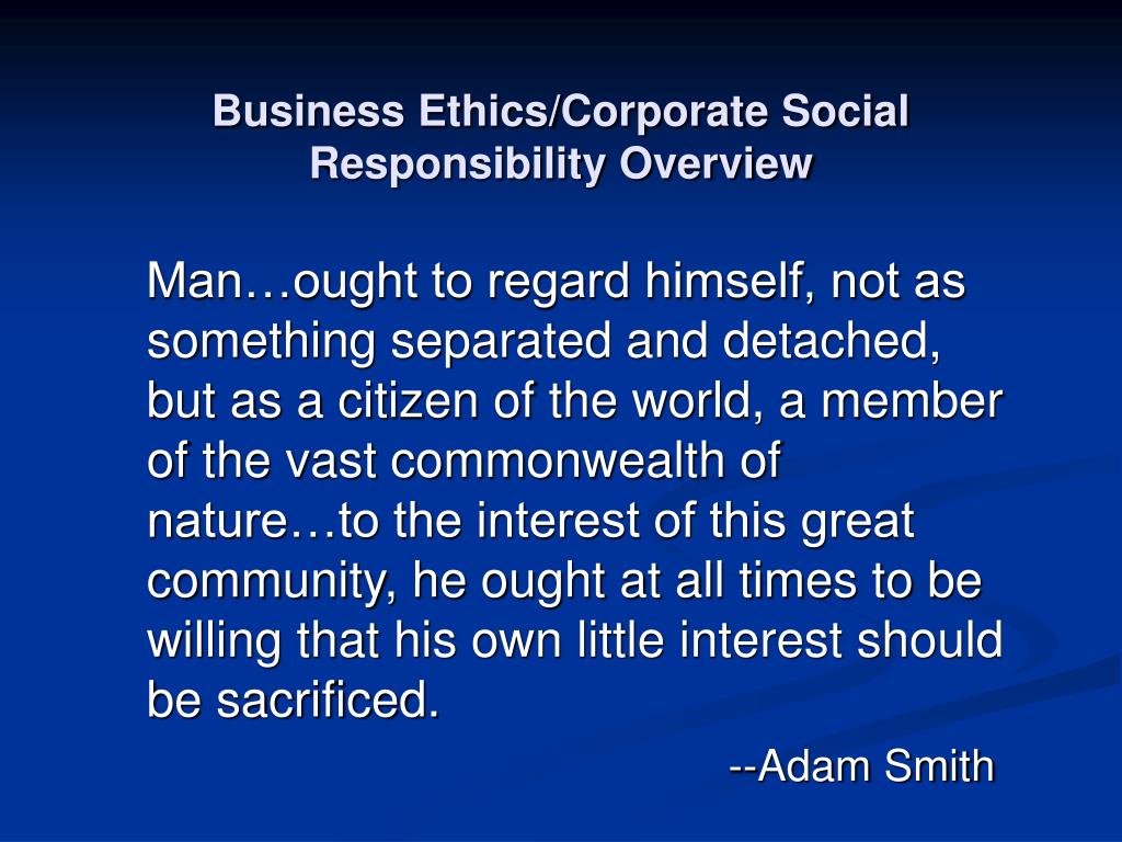 business ethics the social responsibility to business ethics the social responsibility to
