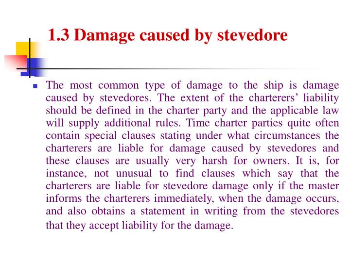 stevedore damage voyage charter