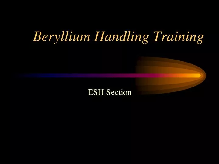 beryllium handling training n.
