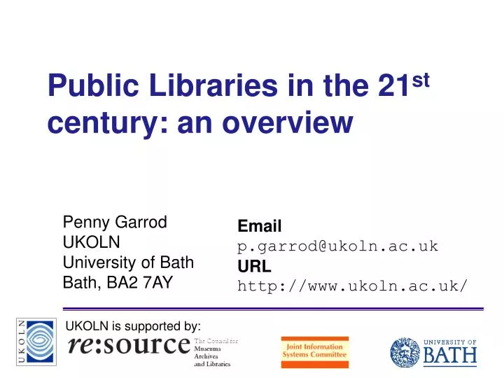 public libraries in the 21 st century an overview n.