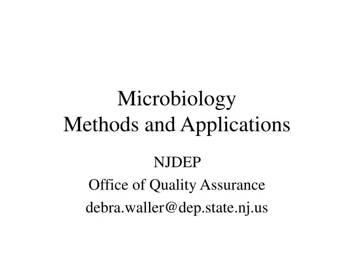 microbiology methods and applications n.