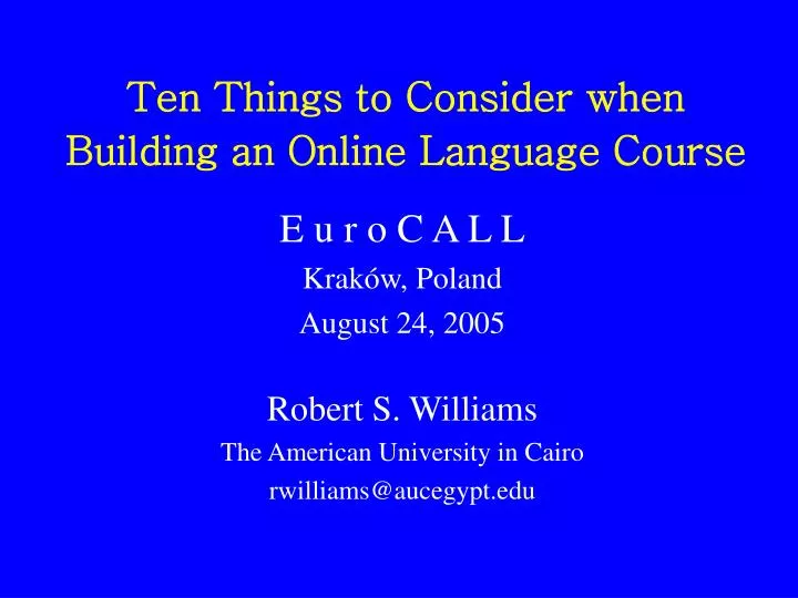 ten things to consider when building an online language course n.