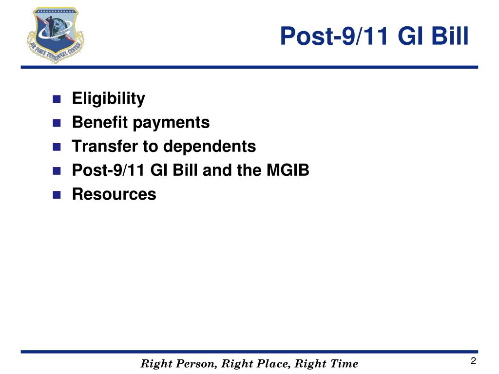 PPT Post9/11 GI Bill FSS Commander Briefing PowerPoint Presentation