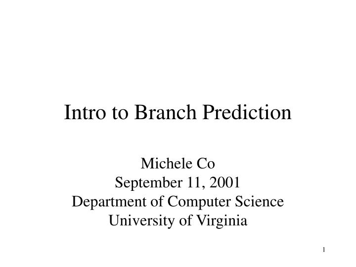 intro to branch prediction n.